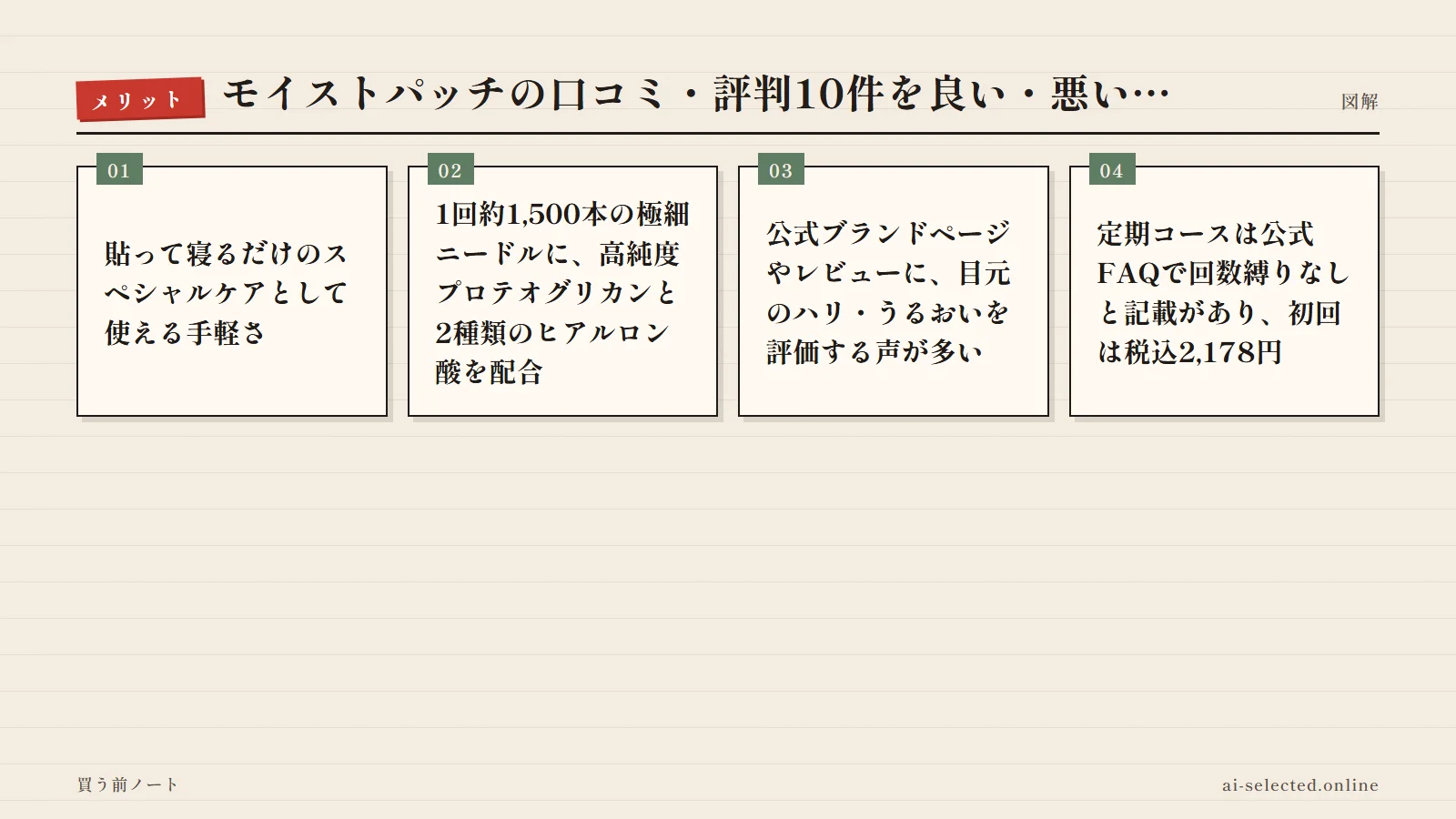モイストパッチ 評判の良い点（図解）