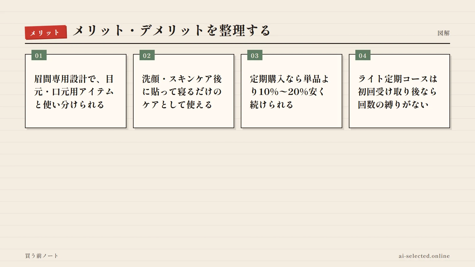 刺す化粧品シリーズ 評判の良い点（図解）