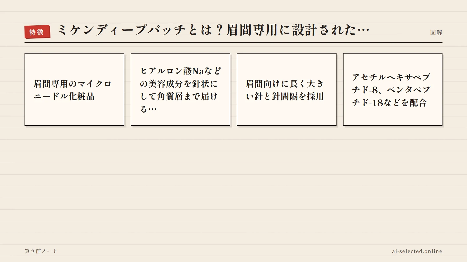 刺す化粧品シリーズ 評判の主な特徴（図解）